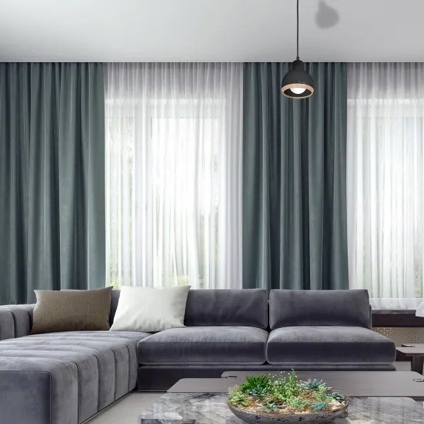 Luster na lanku OVAL 1xE27/60W/230V čierna