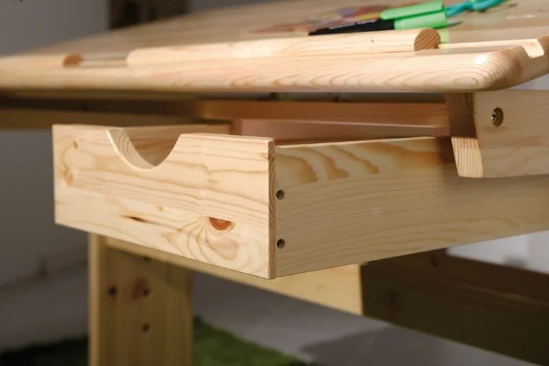 Polohovateľný písací stôl Julia, borovica