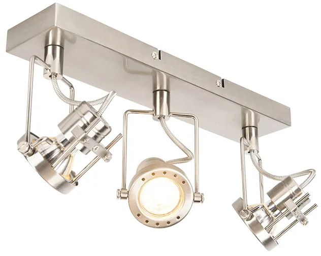 Priemyselné bodové svetlo oceľ 3-svetlo otočné a naklápacie - Suplux