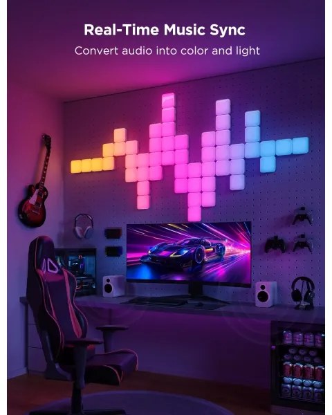 Govee - 10x mini RGBIC Wi-Fi panely, inteligentné ovládanie