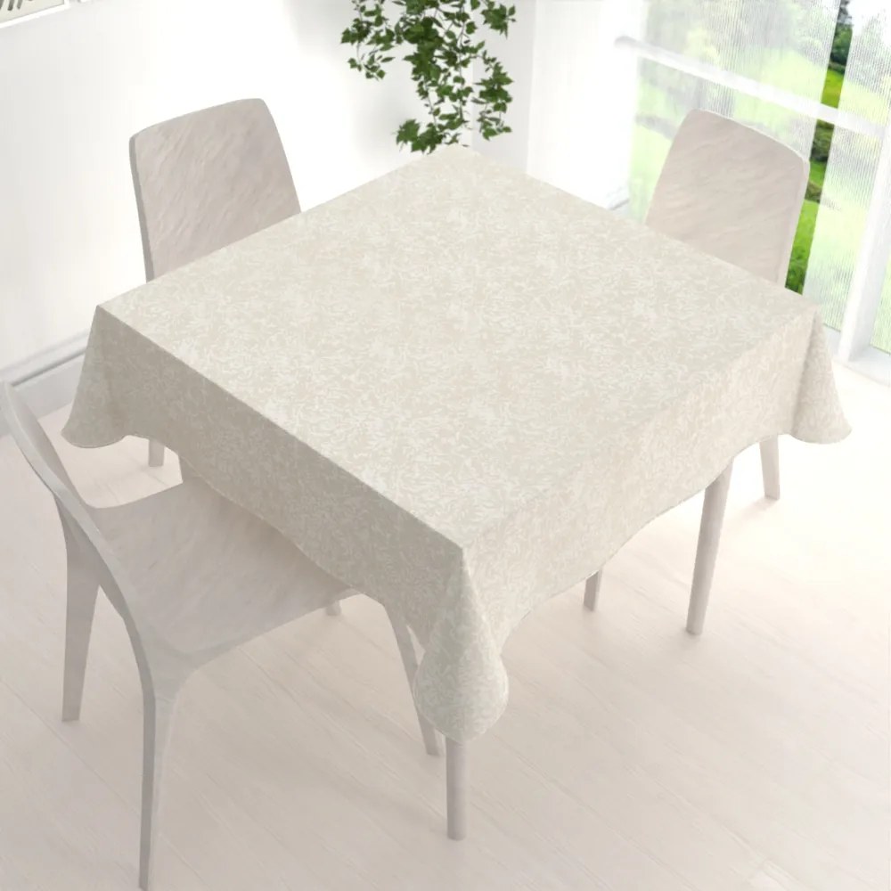 Biante Veľký teflónový štvorcový obrus TF-033 Venezia smotanový 250x250 cm