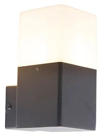 Vonkajšia nástenná lampa čierna s opálovým bielym tienidlom IP44 - Denmark