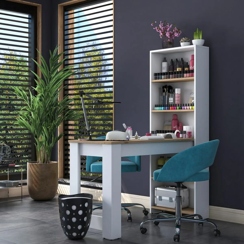 Kozmetický stolík Milano White and Walnut