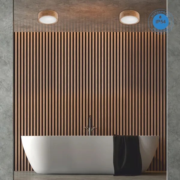 Stropné svietidlo OAK 2xE27/15W/230V IP54 dub pr. 27 cm