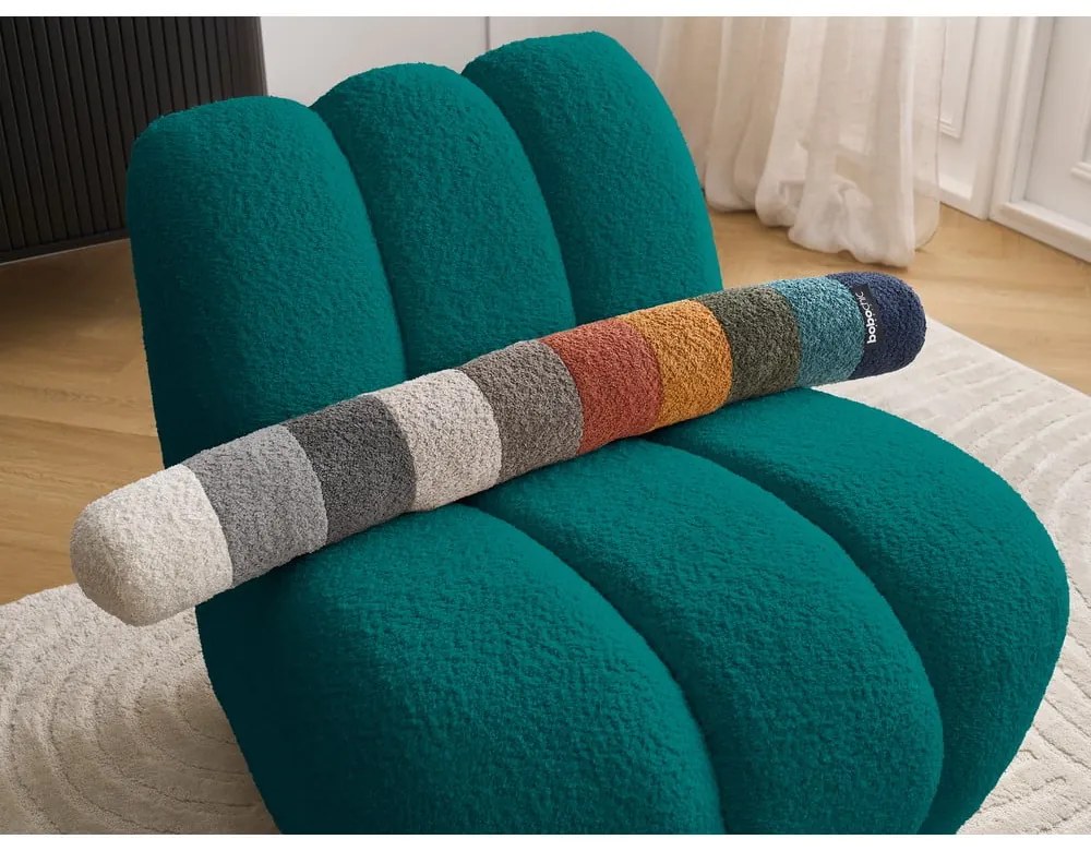 Tyrkysovomodré kreslo z textílie buklé Janissaire – Bobochic Paris