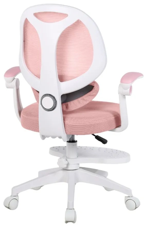 Detská otočná stolička Neoseat JUNI 009 s podnožou — látka, ružová