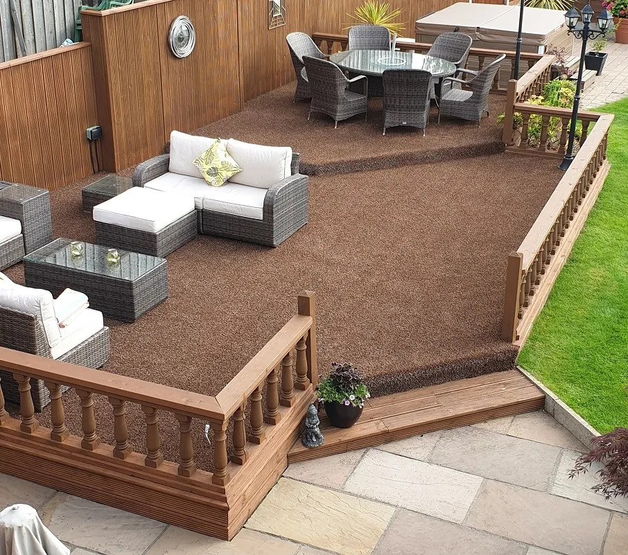 Europe Grass, Umelá tráva PartyGrass Brown, vyrezať kruh, šíře 4m, hnedá