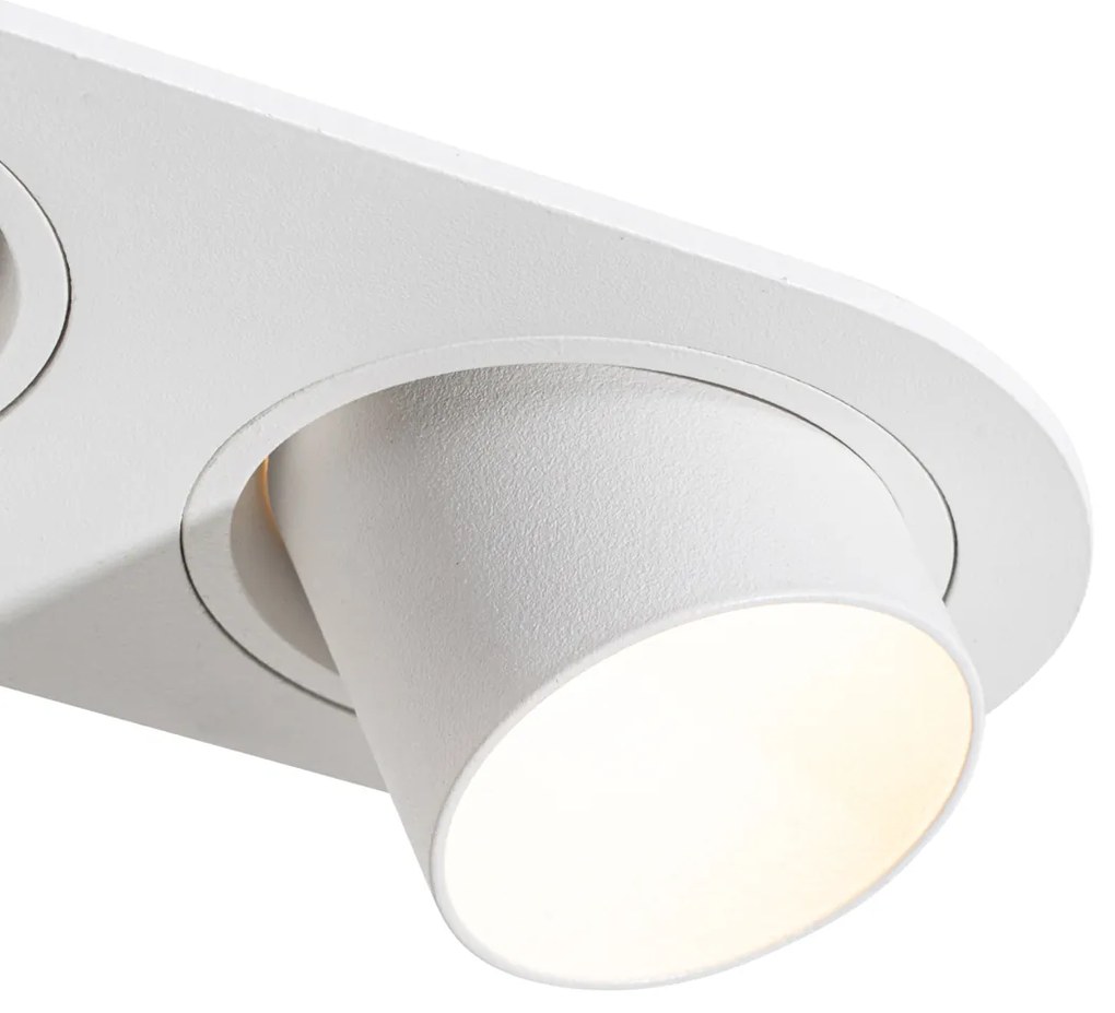 Sada 6 zapustených bodových svetiel biela GU10 35 mm naklápateľné 2-svetlá - Installa