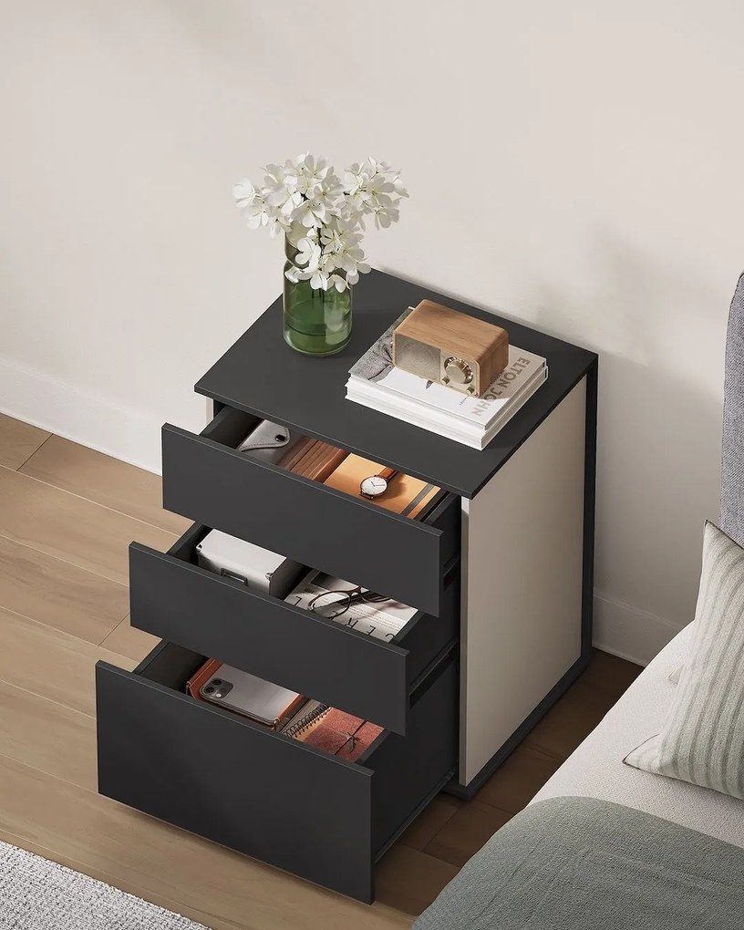 Noční stolek Inner černý/cappuccino