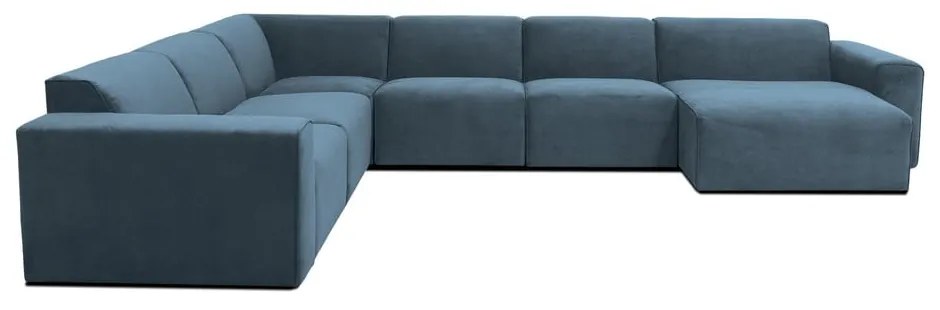 Modrá menčestrová rohová pohovka (pravý roh) Sting – Scandic