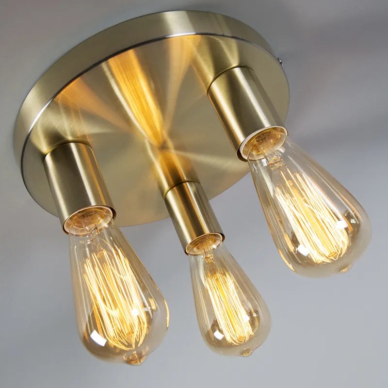 Stropné svietidlo Art Deco zlaté okrúhle - Facil 3