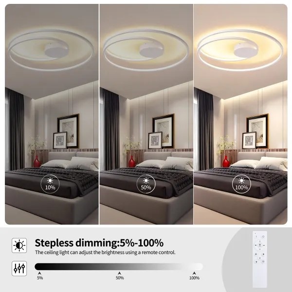 Brilagi- stmievateľné LED stropné svietidlo TWISTER LED/105W/230V pr. 100 cm biela+DO