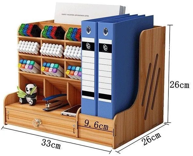 DIY organizér na písacie potreby so zásuvkou tmavé drevo 150 Tmavé drevo