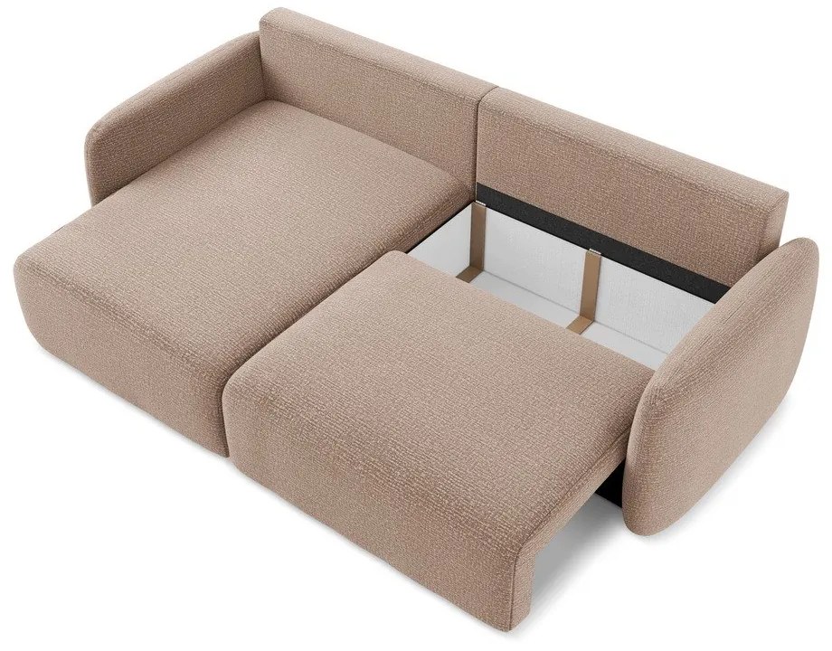 Svetlohnedá rozkladacia/s úložným priestorom rohová pohovka (ľavý roh) Kalena – Makamii