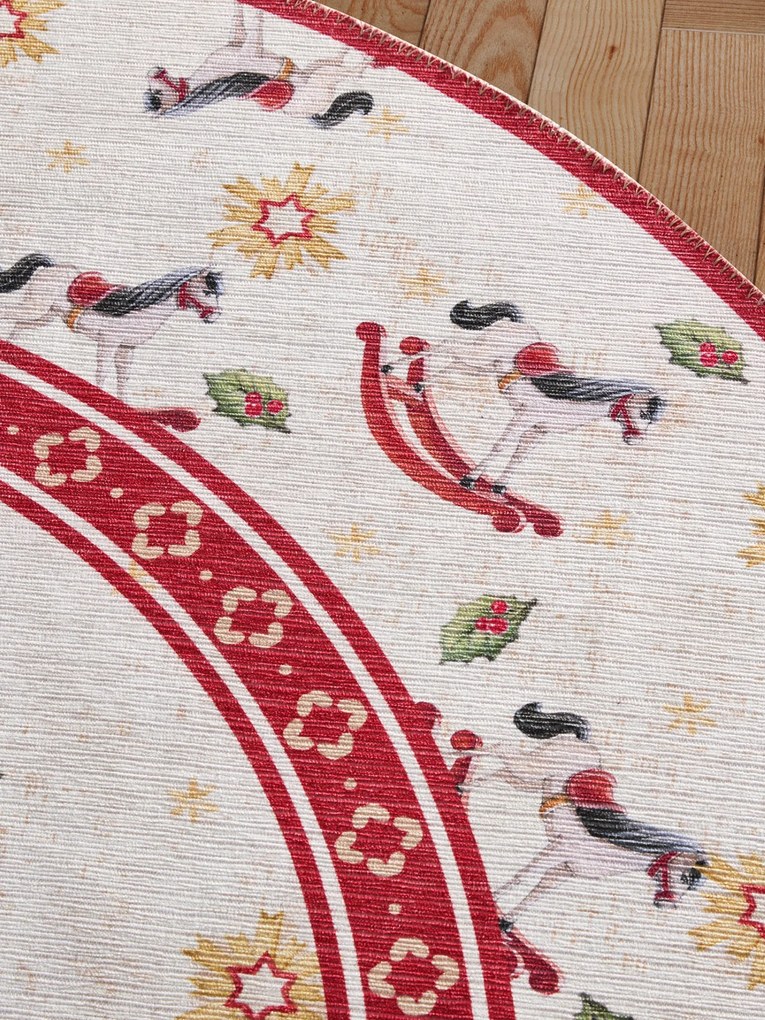 Villeroy & Boch, Kusový koberec Villeroy & Boch Toy's delight 106275 Cream, Red kruh, 160x160 (priemer) kruh, červená, obývacia izba