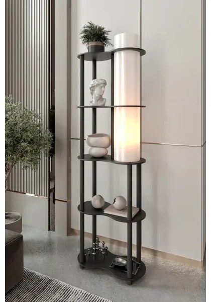 Stojacia lampa s poličkami NOTO 1xE27/40W/230V čierna