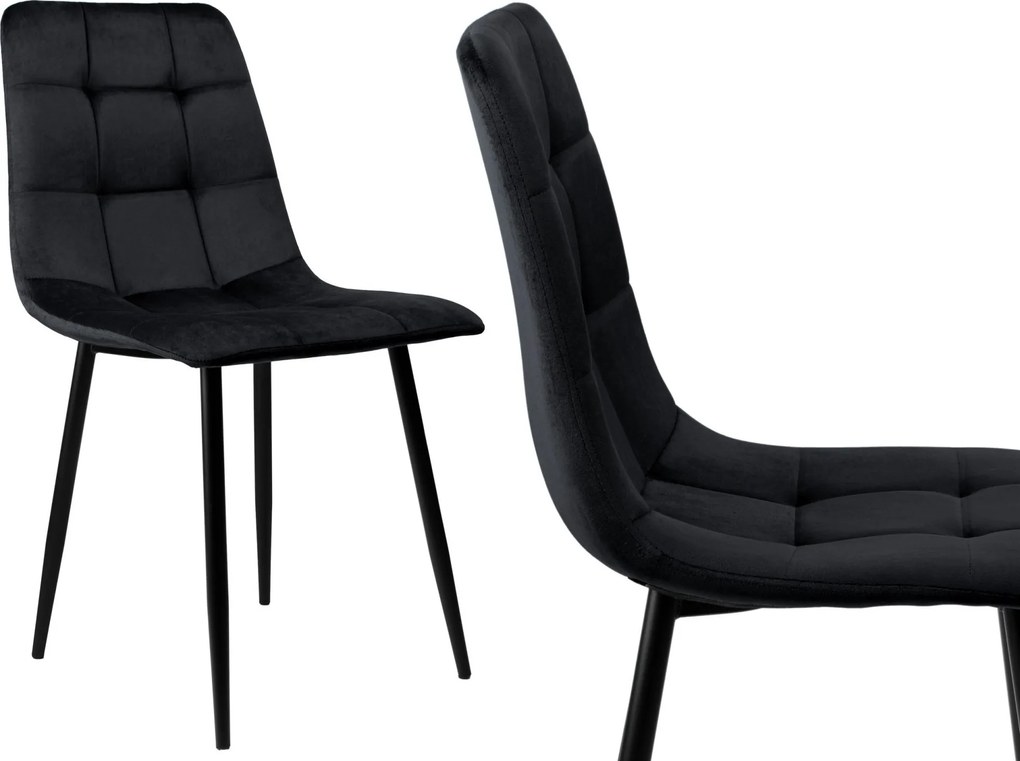 Čierna čalúnená stolička DENVER
