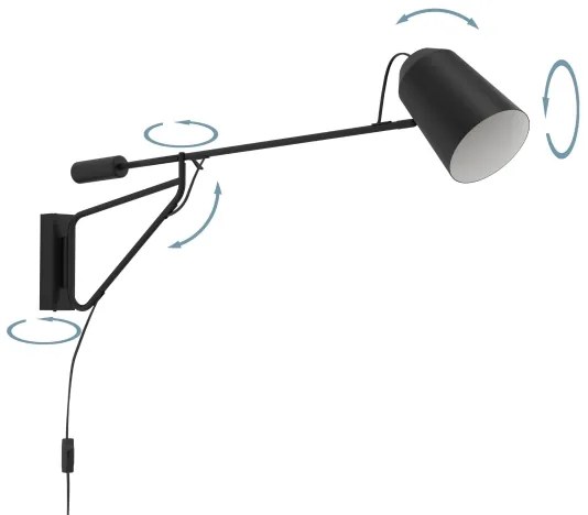 Eglo 900614 - Nástenná lampa LORETO 1xE27/28W/230V
