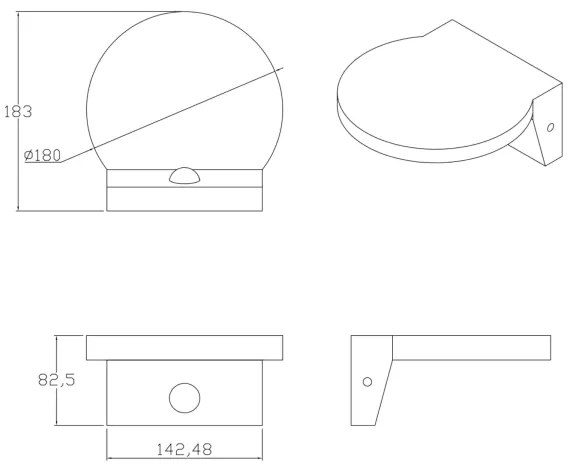LED Vonkajšie nástenné svietidlo so senzorom TESA LED/10W/230V IP54 čierna