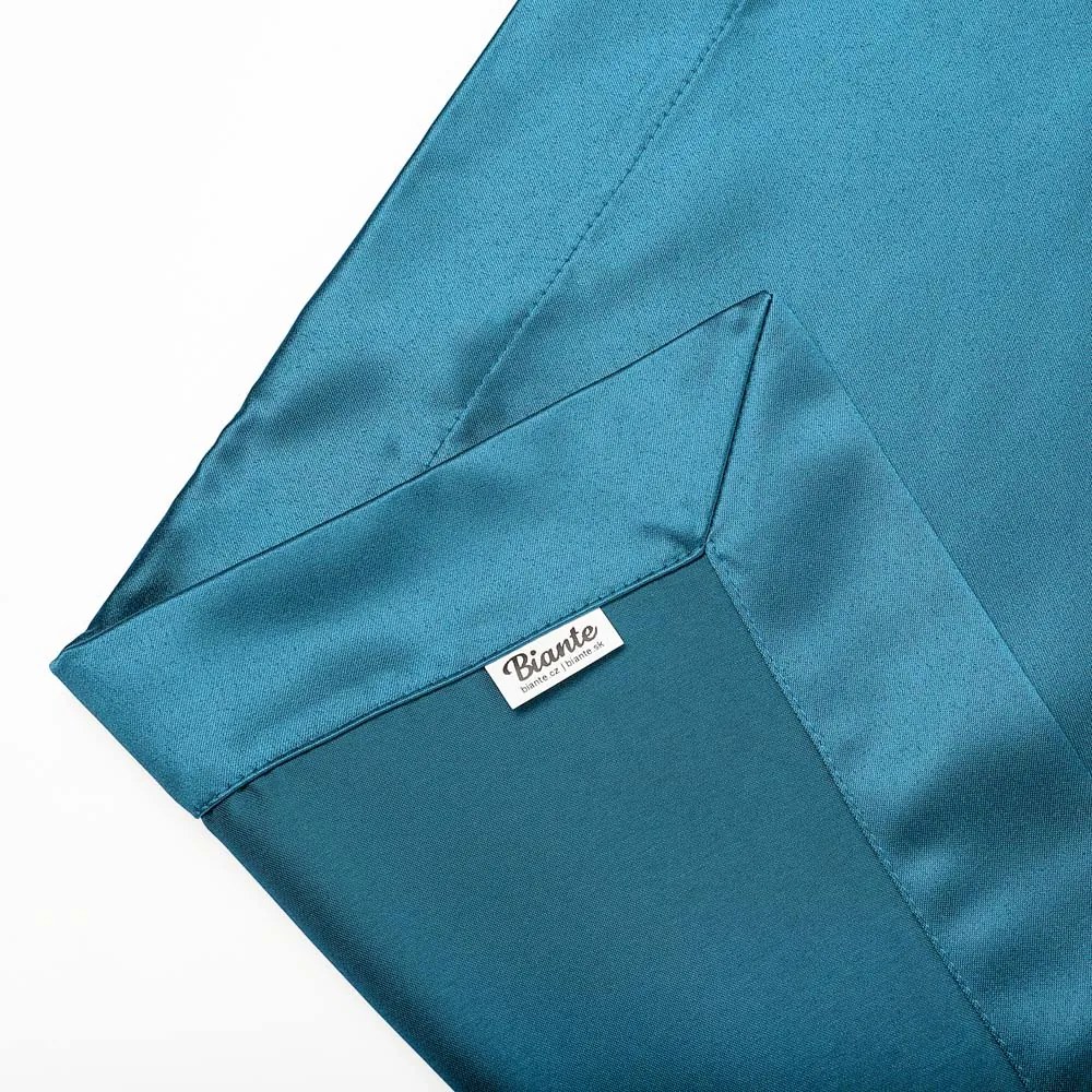 Biante Saténový prehoz/behúň na posteľ Satén LUX-050 Petrolejovo modrý 50x240 cm