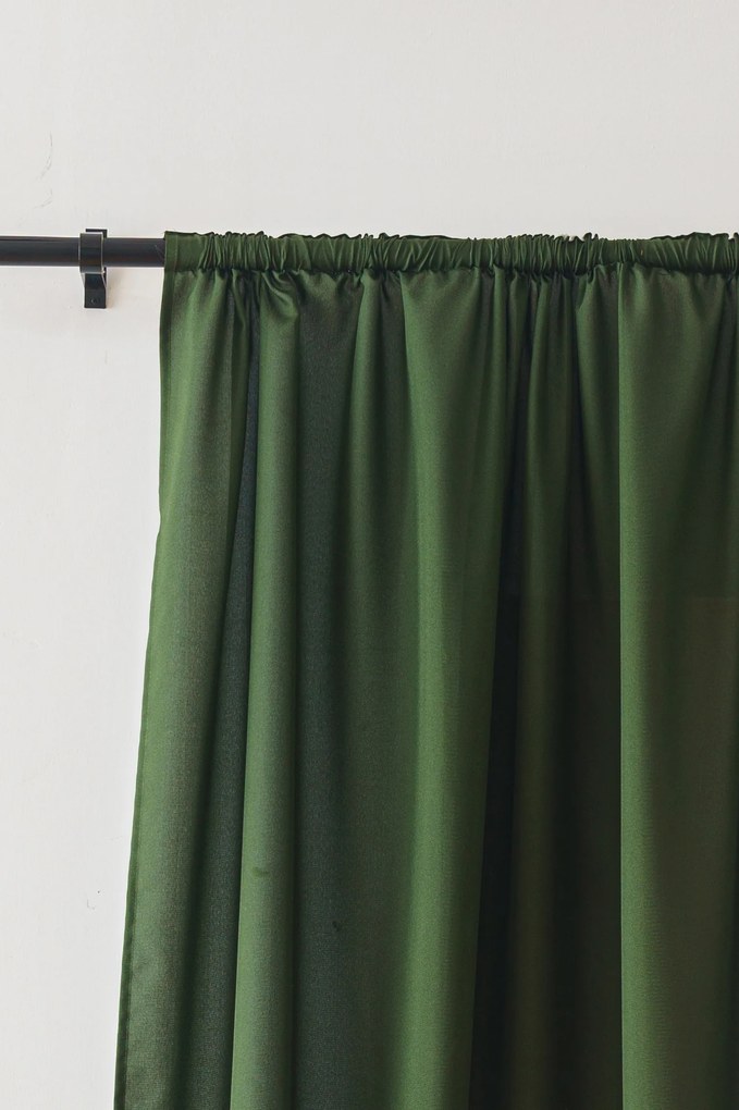 Záves OXFORD LIGHT 140x250 cm, tmavozelený Zavesenie: Kovové krúžky