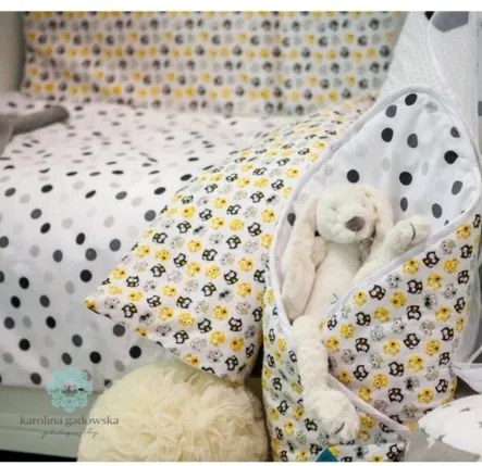 BELISIMA 6-dielne posteľné obliečky Belisima Mačiatka 100/135 žlté