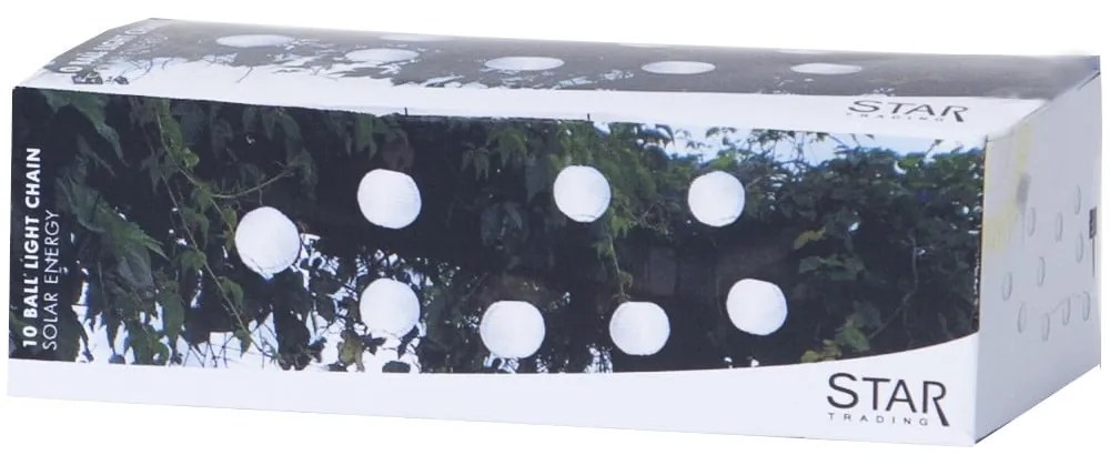 Svetelná solárna LED reťaz vhodná do exteriéru Star Trading Festival, dĺžka 2,7 m