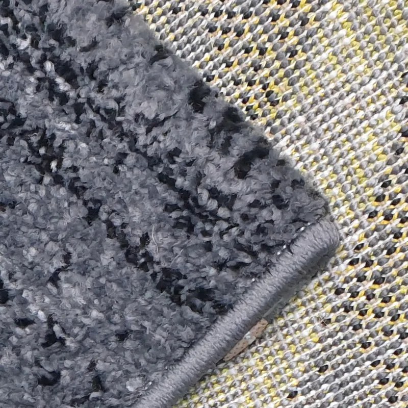 Spoltex, Kusový koberec Florida New 308-72 grey/black, 80x150, šedá, chodba / predsieň