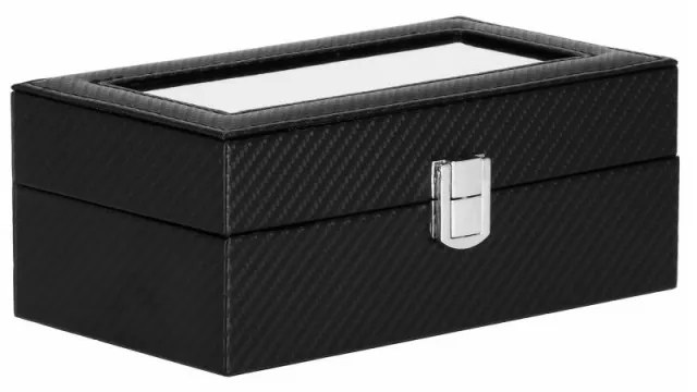 SPRINGOS Škatuľka na hodinky SPRINGOS COBALT 4 čierna/čierna