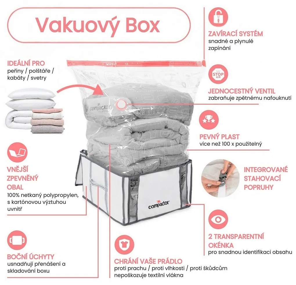 Compactor Úložný box s vákuovým vrecom M Life, M