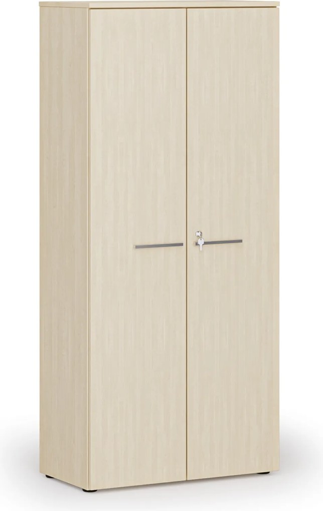Kancelárska skriňa s dverami PRIMO WOOD, 800 x 420 x 1781 mm, breza