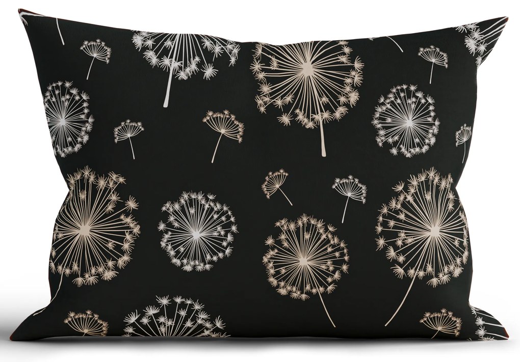 Bavlnená obliečka na vankúš Renforcé 50 × 70 cm - Púpavy čierne