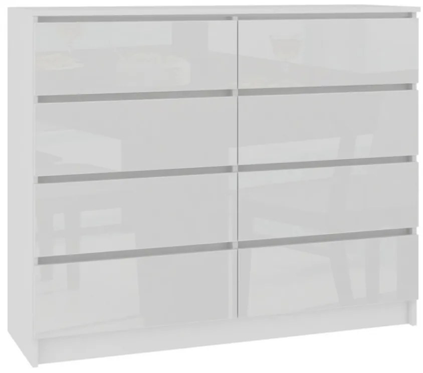 Komoda ARMARIA K140 8SZ, 138x99x40, biela