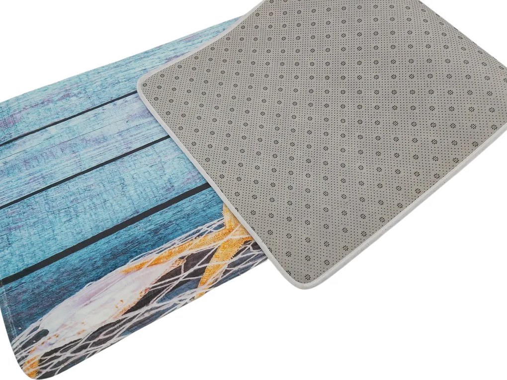 Apextextil, Protišmyková 3D predložka More, 60x180, modrá, kúpeľňa
