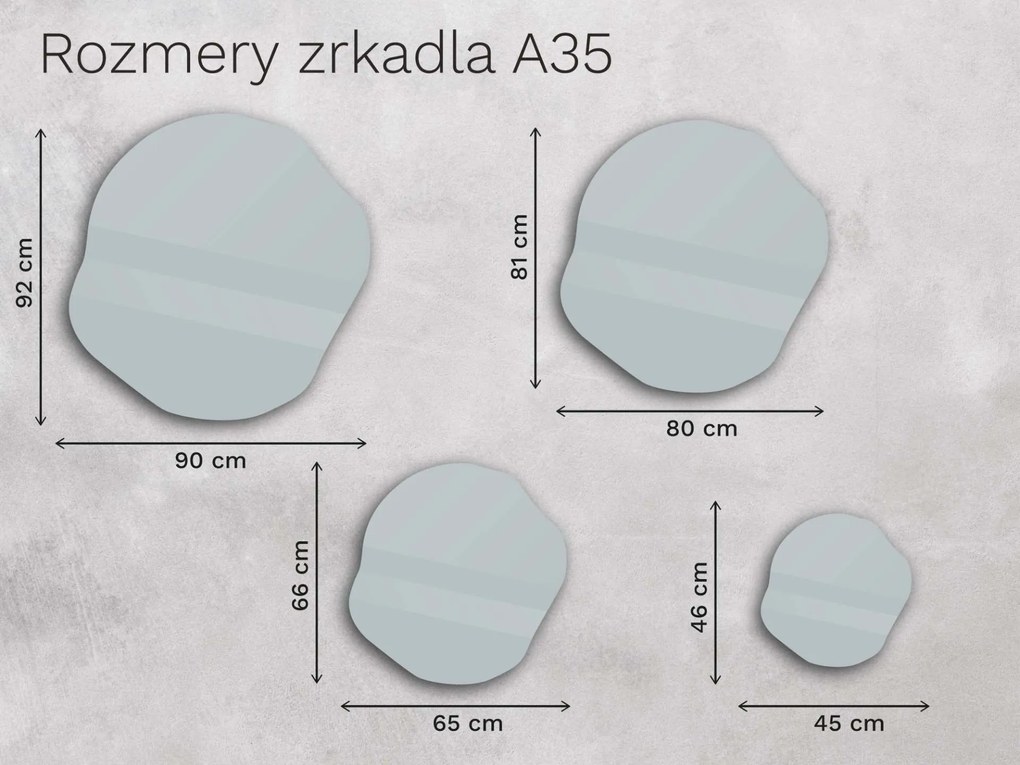 Organické LED zrkadlo s osvetlením A35 80×81