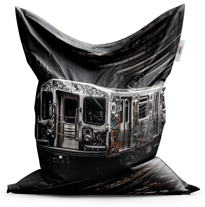 Sablio Sedací vak Mestské metro s graffiti - 200x140 cm