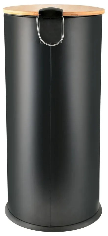 Matne čierny nášľapný oceľový odpadkový kôš 30 l Adonis – Spirella