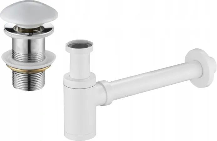 Mexen umývadlový polosifón okrúhly s keramickou klik-klak zátkou, bez prepadu, biela- 7991050-25