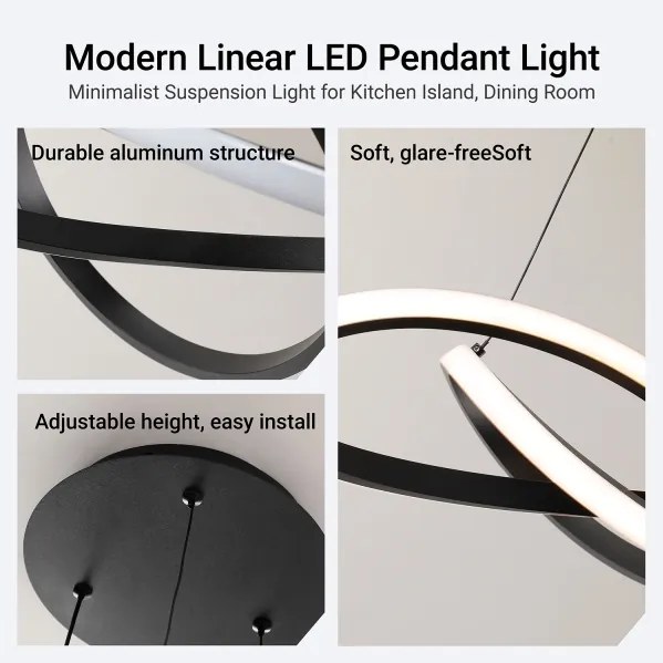 Brilagi - Stmievateľný LED luster na lanku INFINITY LED/55W/230V 50x50 cm čierny + DO