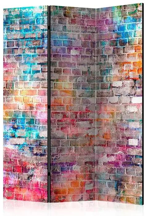 Paraván - Colourful Brick [Room Dividers] Veľkosť: 135x172, Verzia: Obojstranný