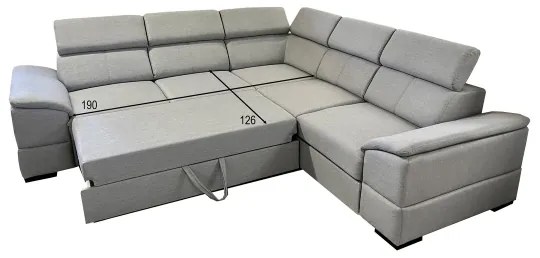 Univerzálna rohová rozkladacia sedacia súprava s úložným priestorom GRANADA sivá