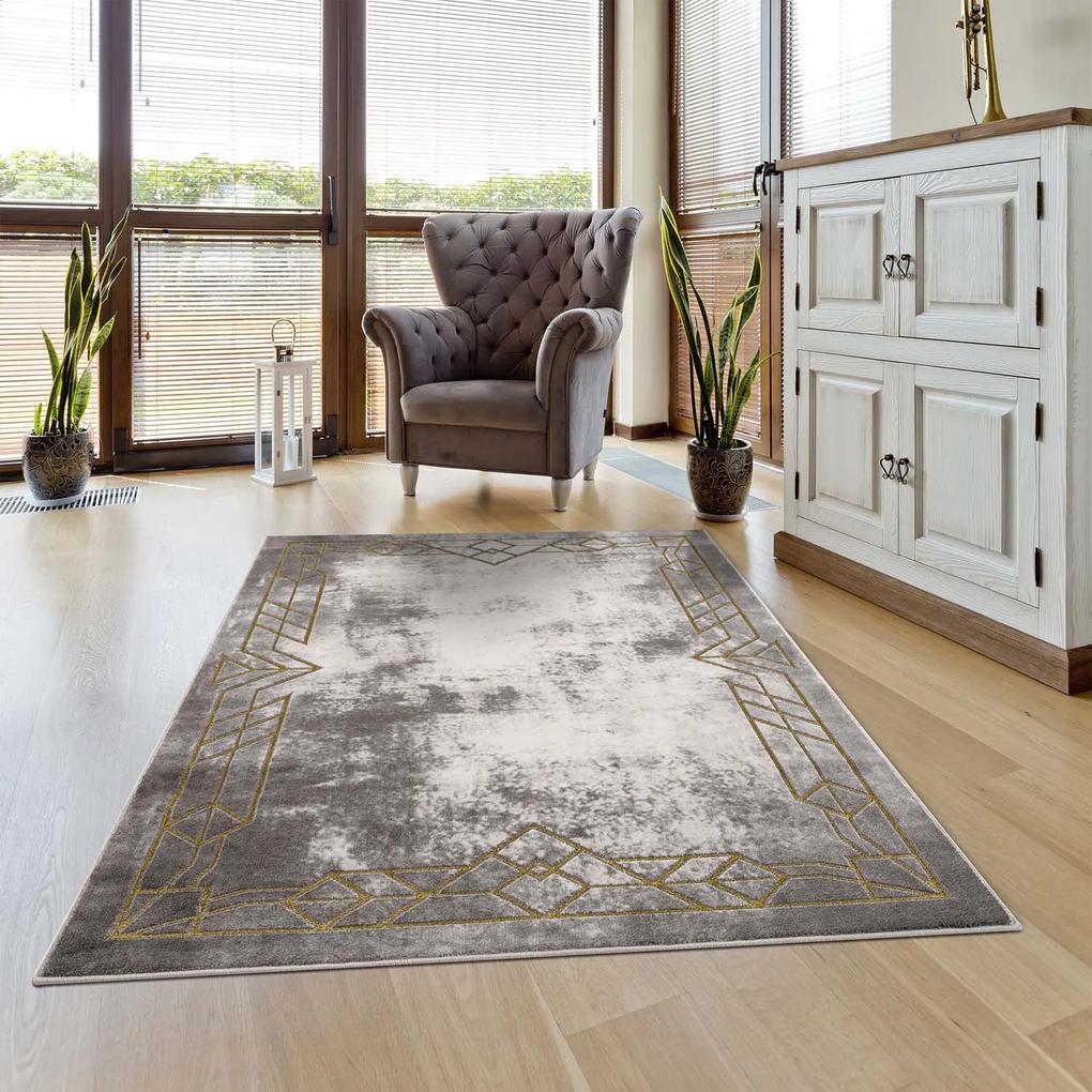 Dekorstudio Moderný koberec NOA - vzor 9337 zlatý Rozmer koberca: 80x300cm