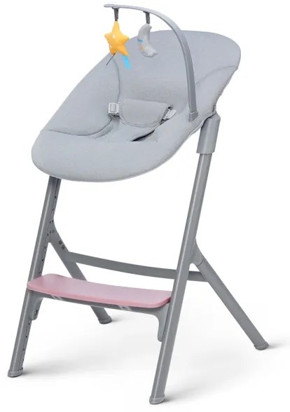 KINDERKRAFT SELECT-Detská jedálenská stolička LIVY Premium Aster pink + ležadlo CALMEE