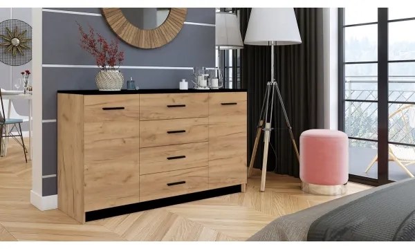 Komoda TAYLER dub craft/čierna