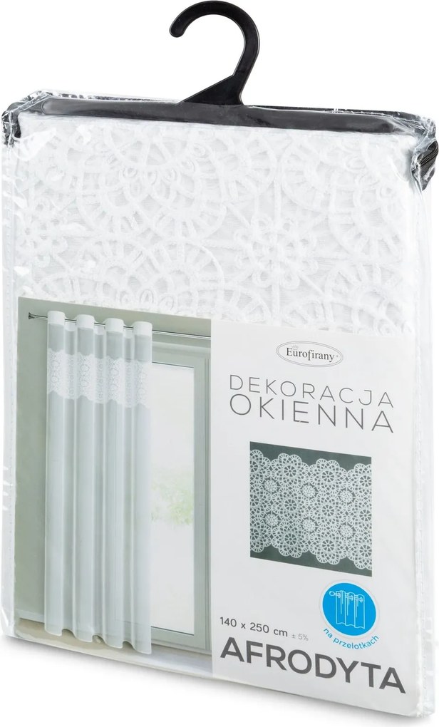 ZÁCLONA NA KRÚŽKOCH AFRODYTA 140X250 CM CM BIELA
