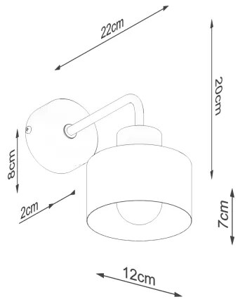 Sollux SL.1129 - Nástenná lampa SAVAR 1xE27/60W/230V čierna