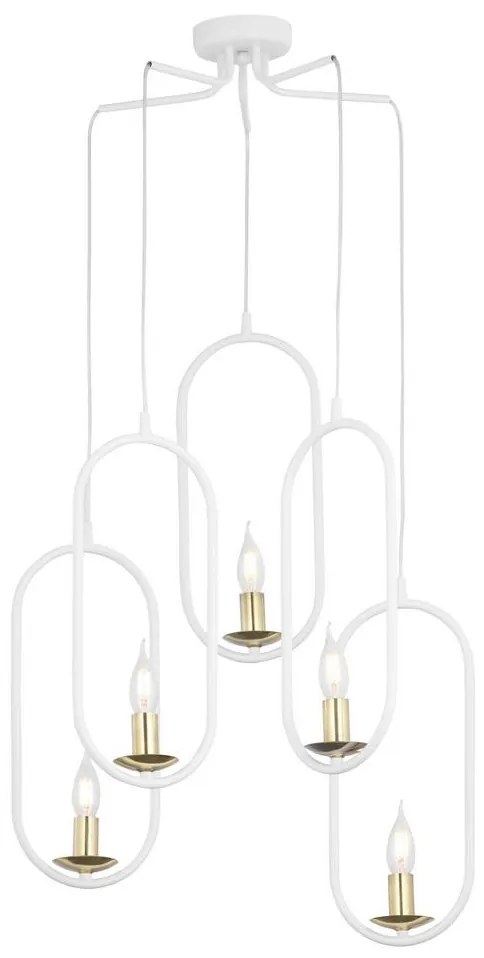 Jupiter 1815 - PI5 E14 - Luster na lanku PONTI 5xE14/40W/230V biela