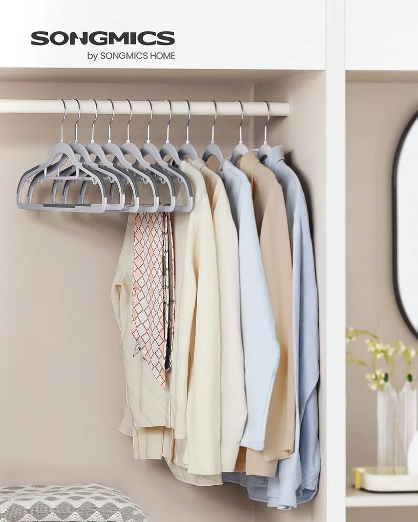 Súprava 50 ks plastových ramienok Nevora sivá