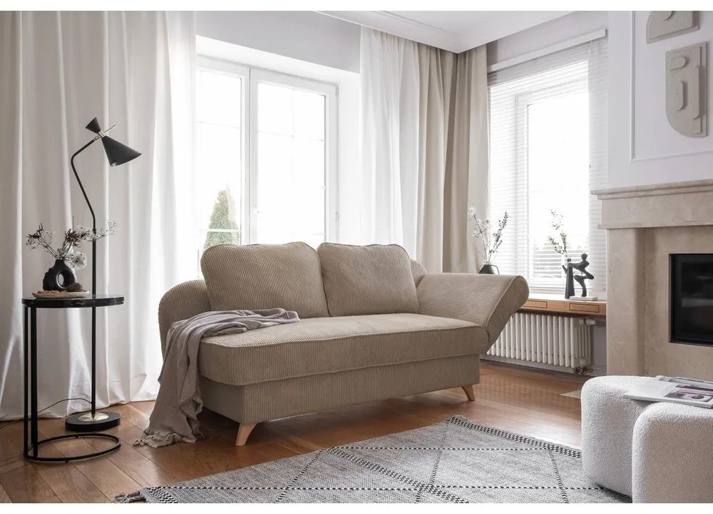 Taupe menčestrová leňoška (pravý roh) Chic Charlotte – Miuform