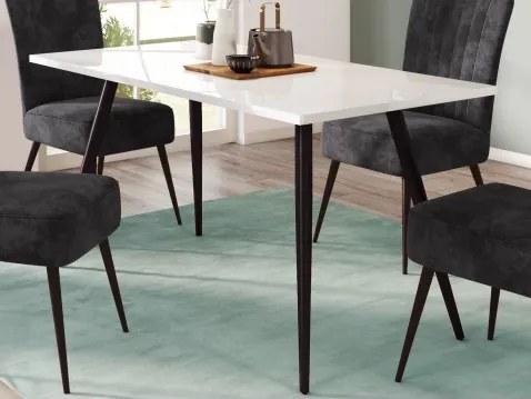 Jedálenský stôl Anika 140x80 cm, biely lesk%